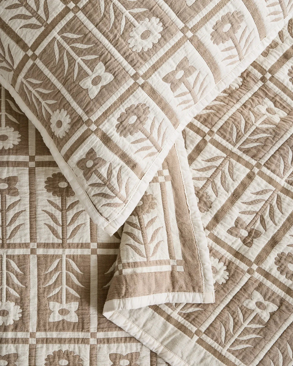 Organic Cotton Jacquard Floral Coverlet - From Where Finds - 