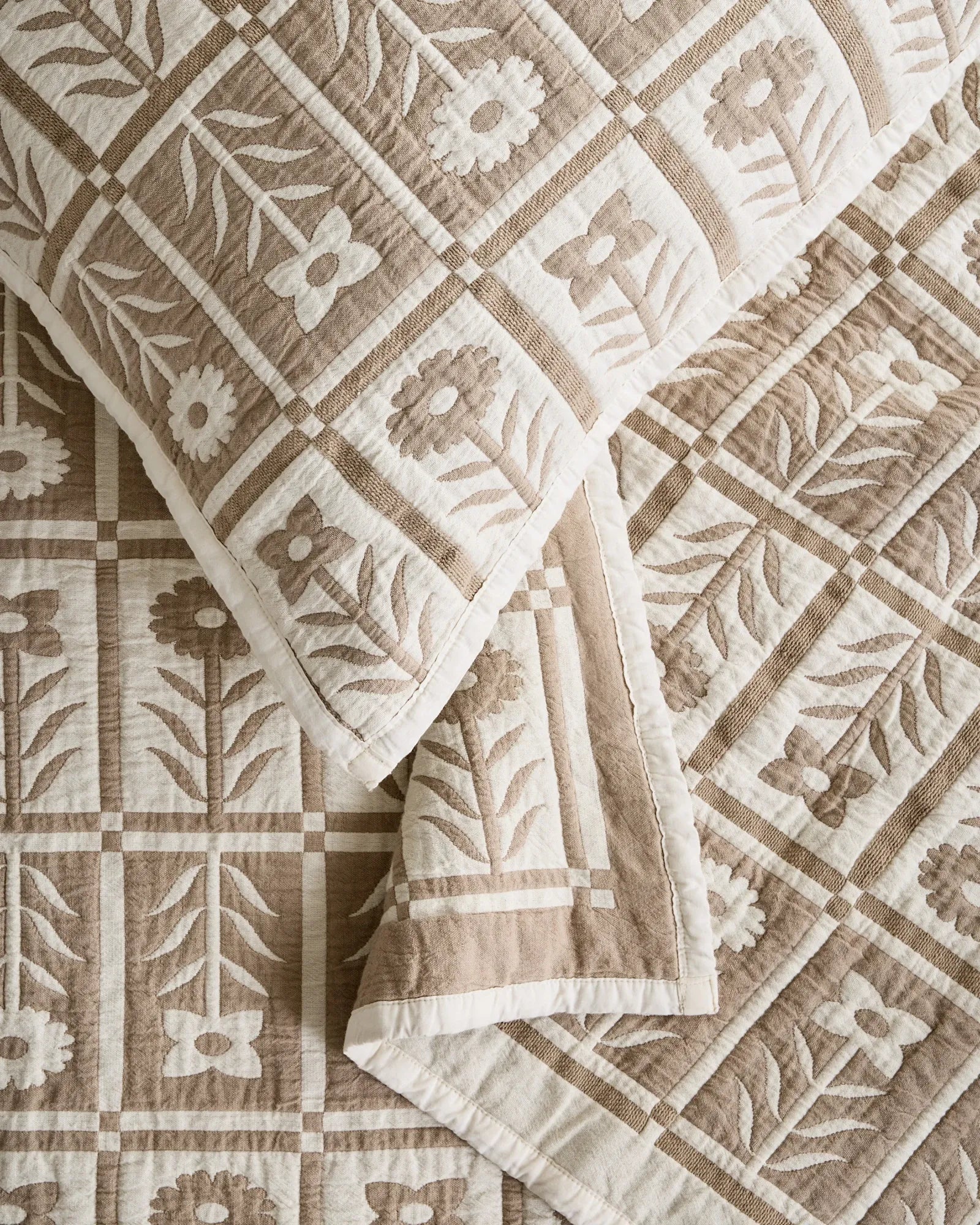 Organic Cotton Jacquard Floral Coverlet - From Where Finds - 