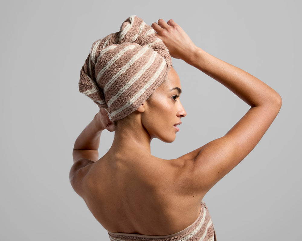 Organic Resort Stripe Hair Wrap - From Where -