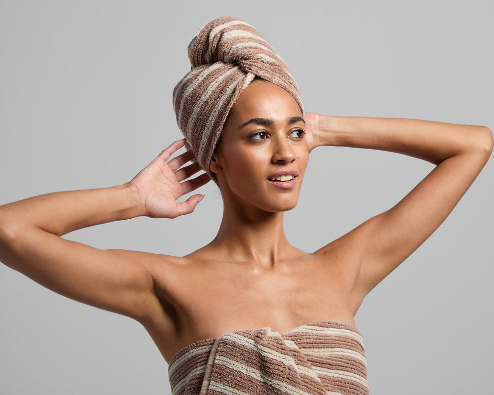 Organic Resort Stripe Hair Wrap - From Where -