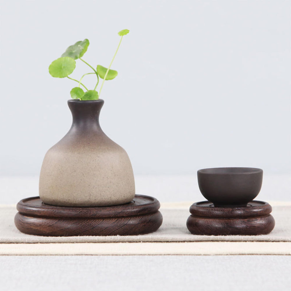 Oriental Round Wooden Pedestal - From Where - 