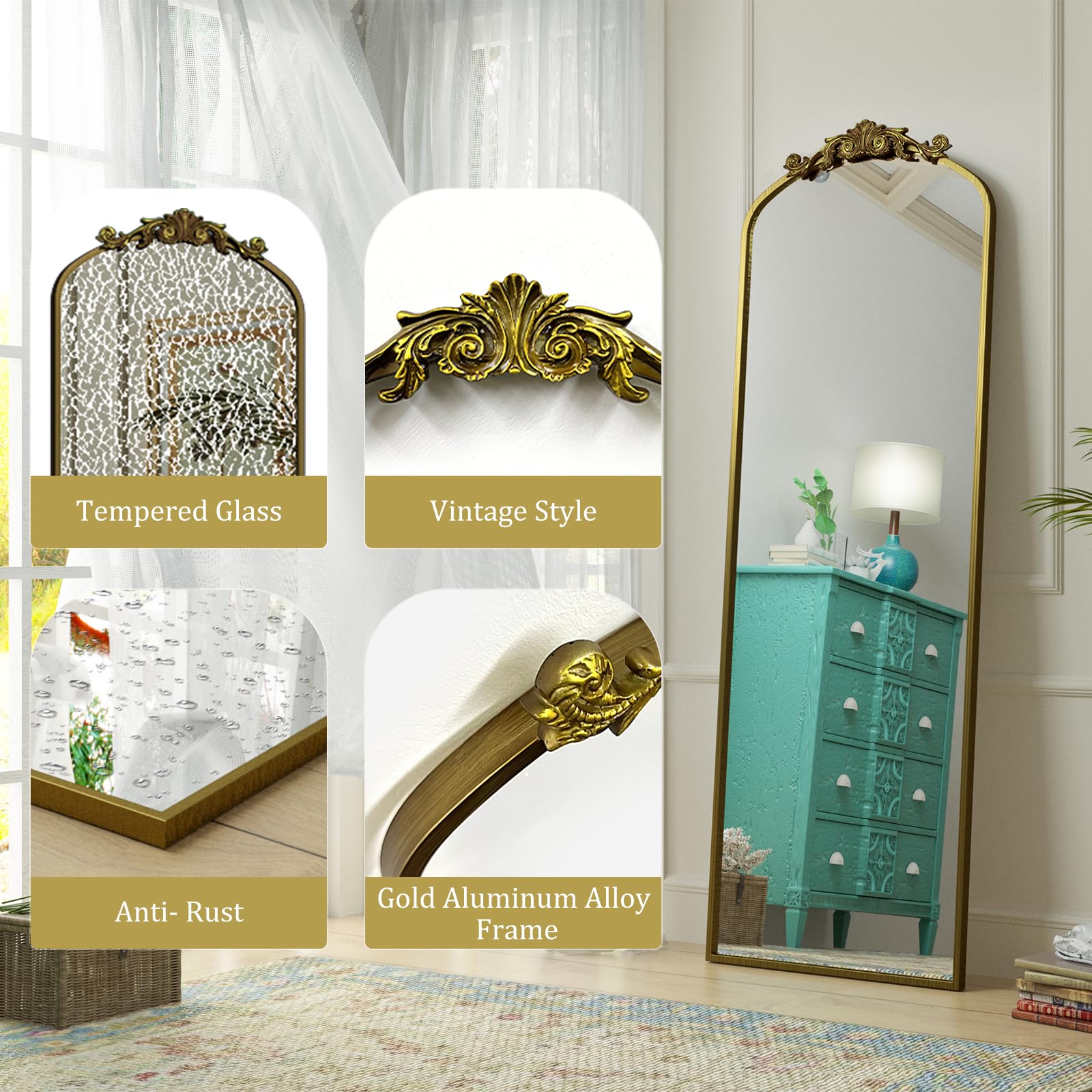 Ornate Vintage Full Length Mirror - From Where - 