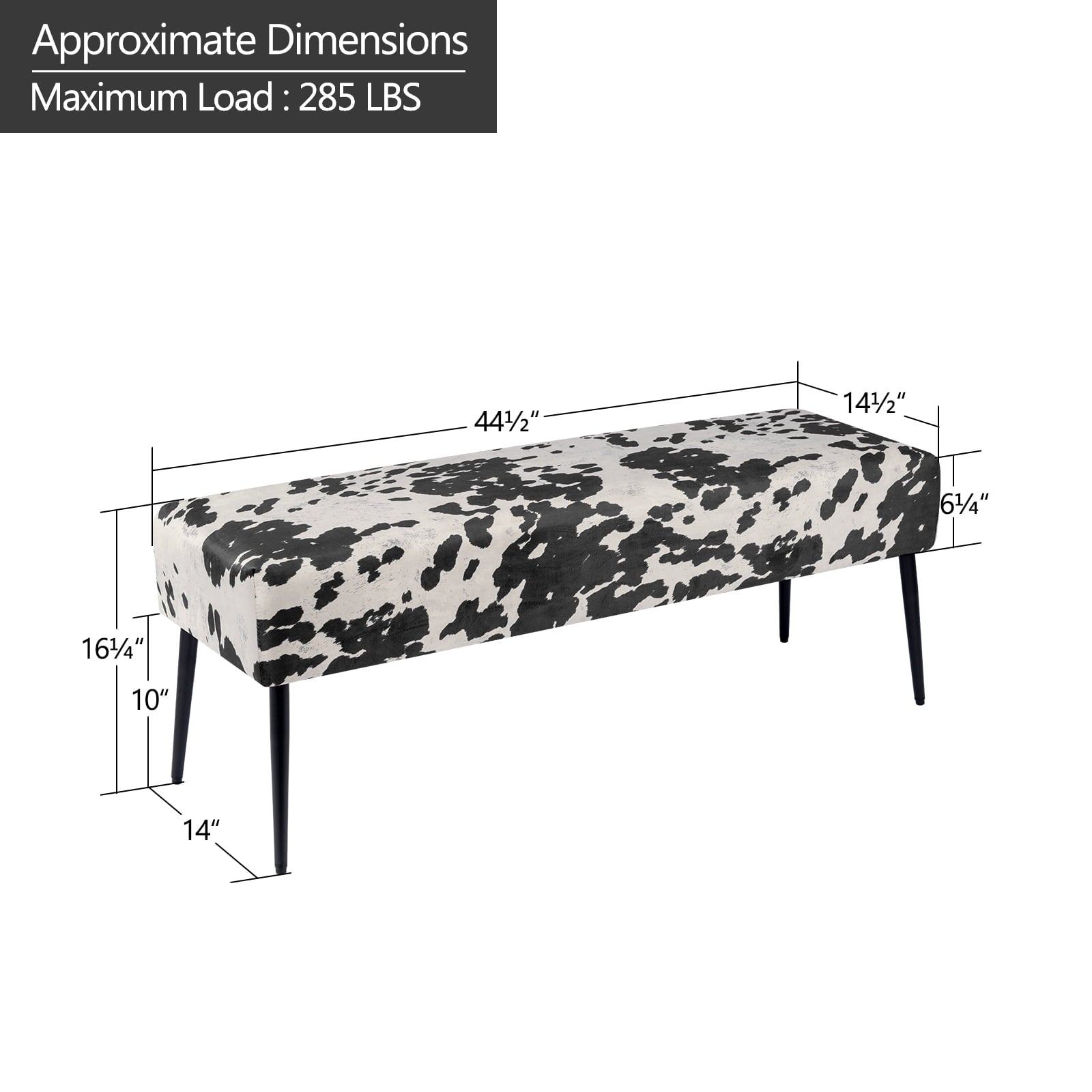 Ottoman Upholstered Benches Cow Print - From Where - 
