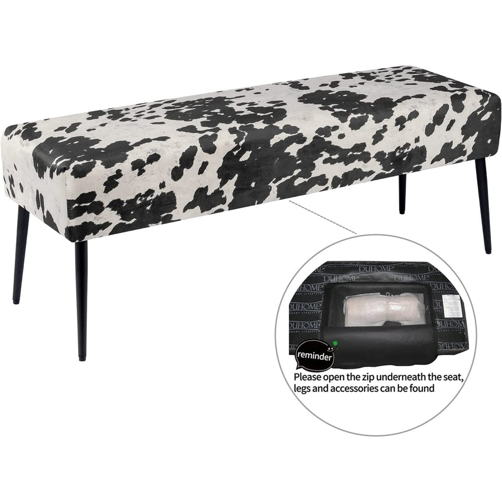 Ottoman Upholstered Benches Cow Print - From Where -