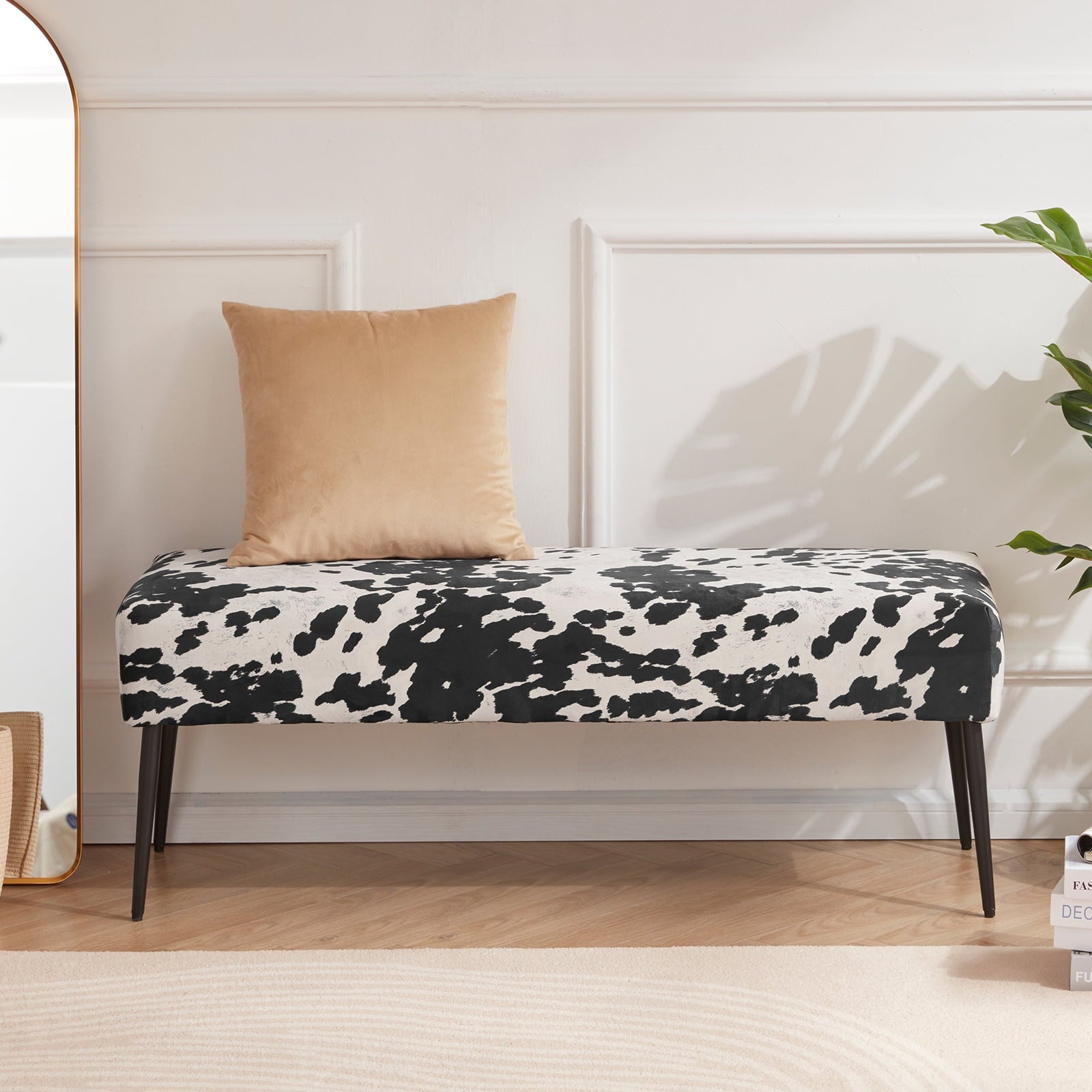 Ottoman Upholstered Benches Cow Print - From Where - 