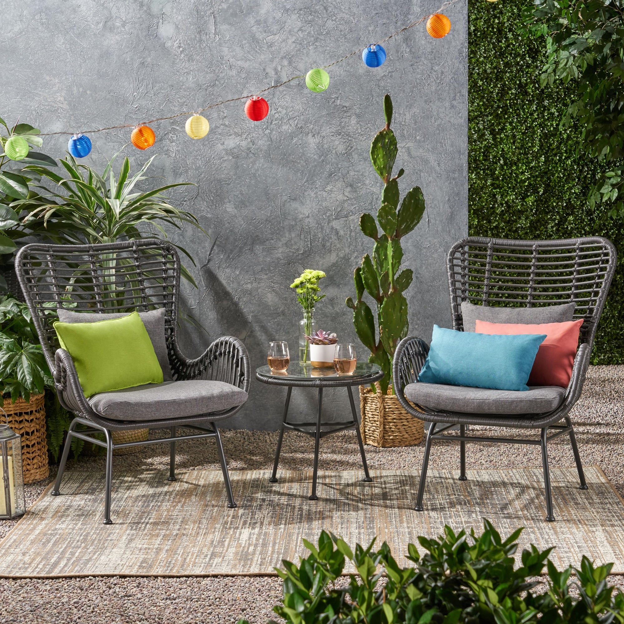Outdoor 3 - Piece Wicker Chat Set - From Where - 