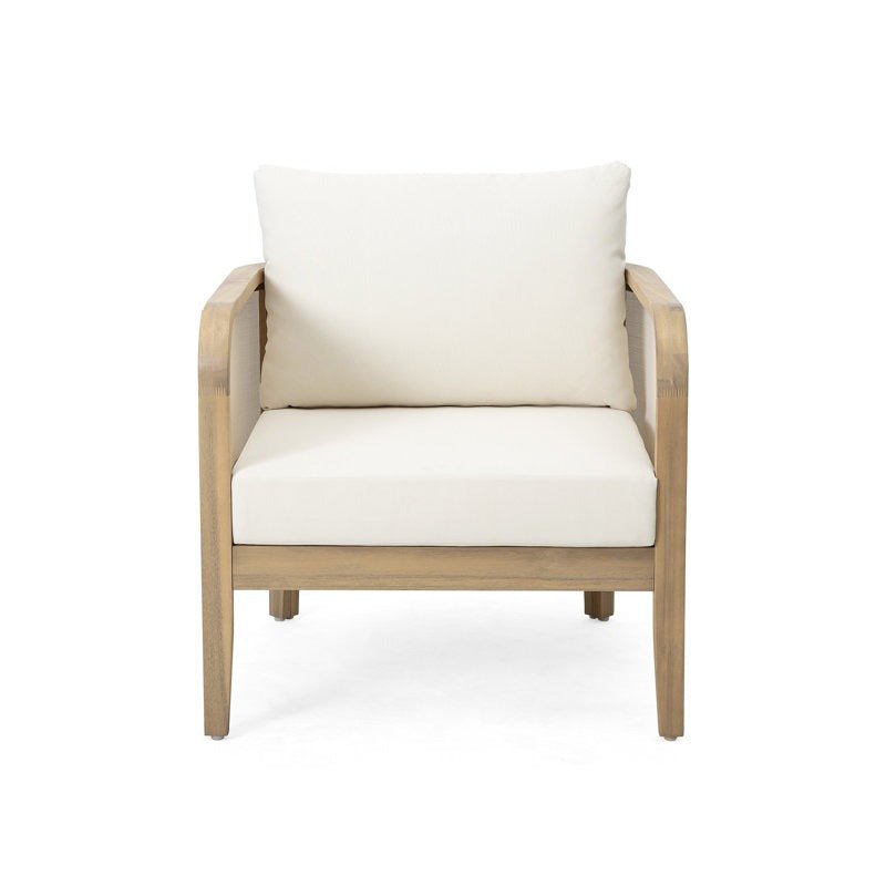 Outdoor Acacia Wood Club Chair with Cushions - From Where - 