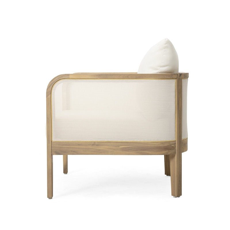 Outdoor Acacia Wood Club Chair with Cushions - From Where - 