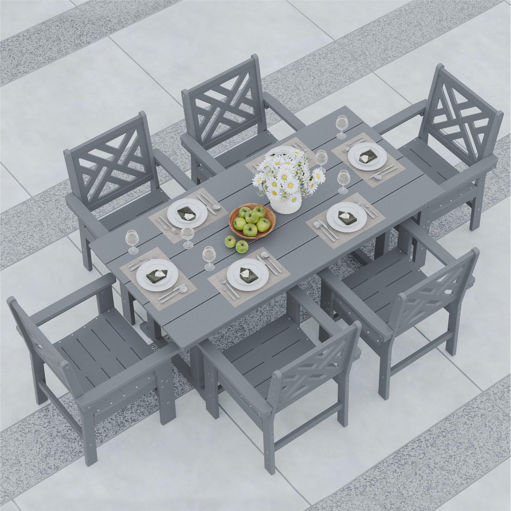 Outdoor All - Weather Dining Set (Grey) - From Where - 