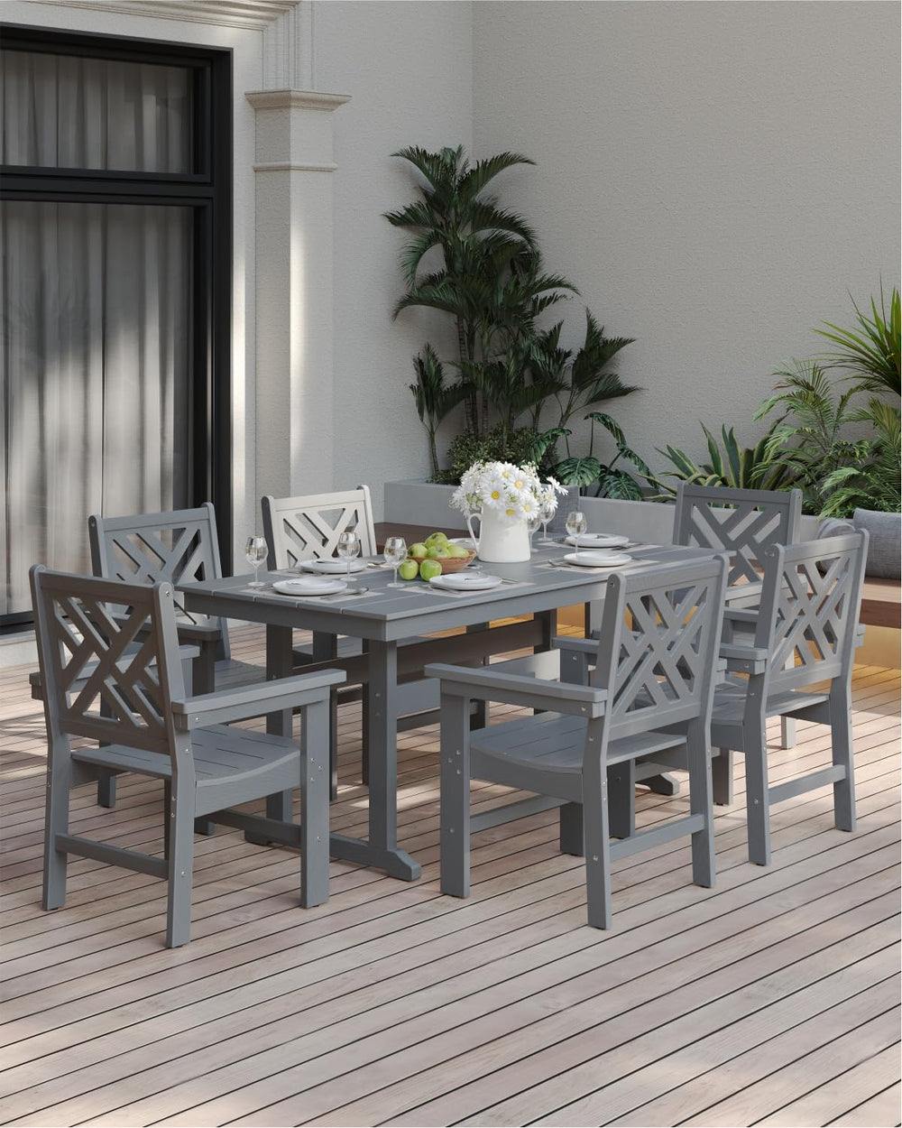 Outdoor All - Weather Dining Set (Grey) - From Where - 