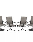 Outdoor Dining Brown Sling Arm Chairs - From Where - 