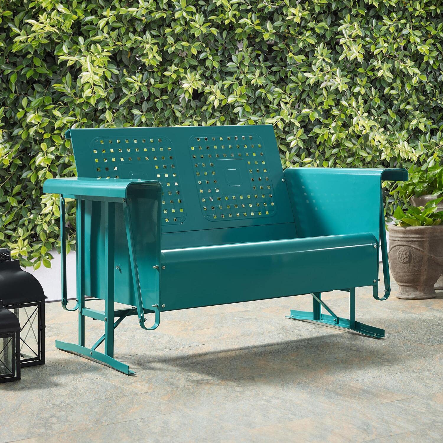 Outdoor Metal Glider Loveseat - From Where - 