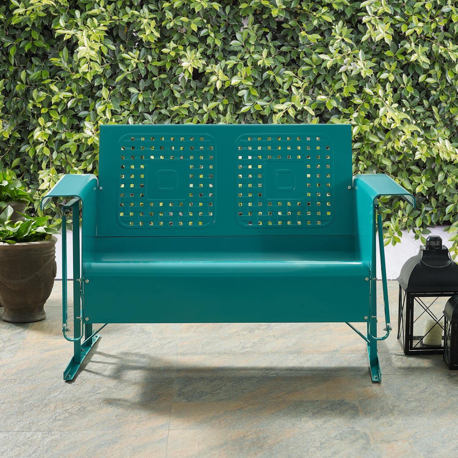 Outdoor Metal Glider Loveseat - From Where - 