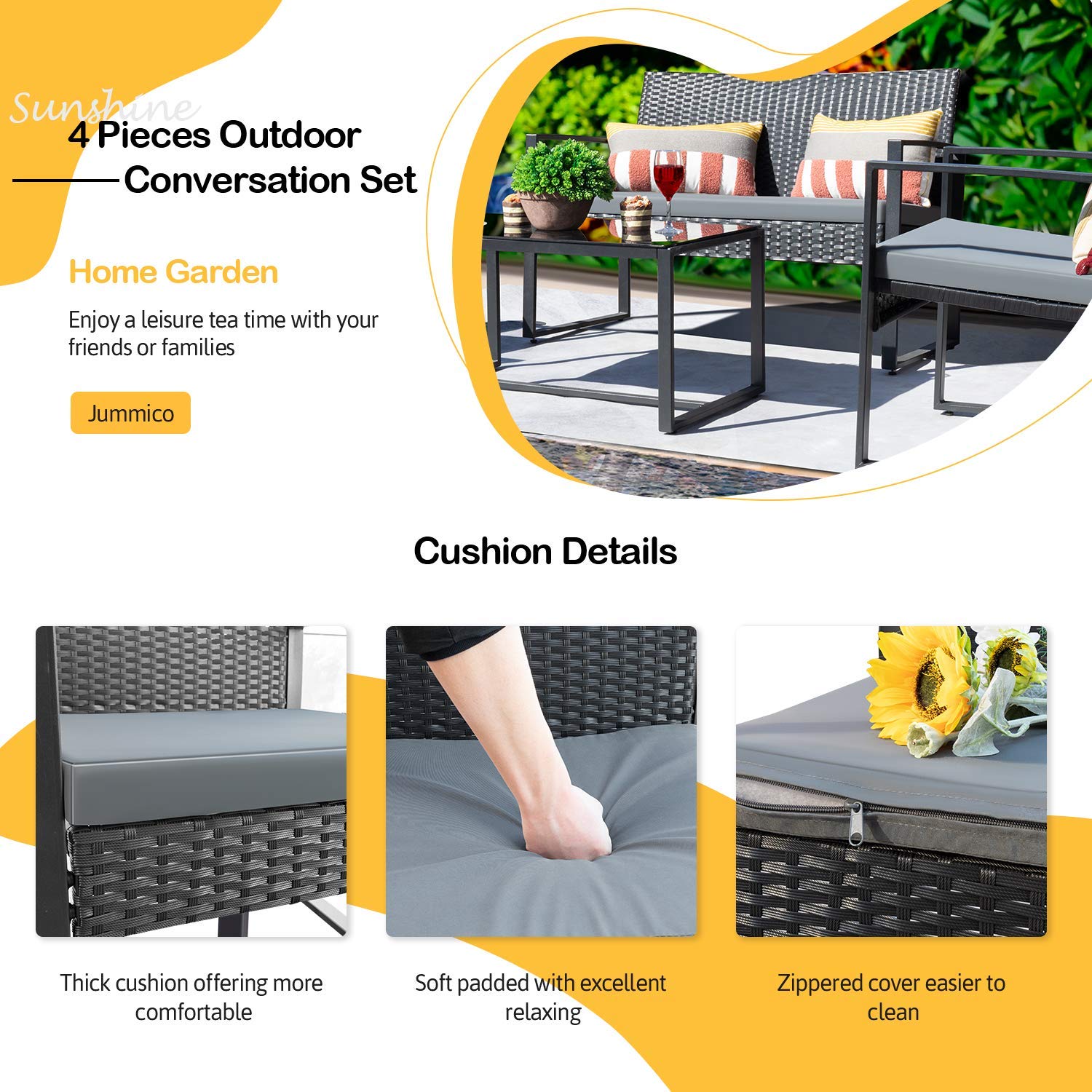 Outdoor Rattan Chairs with Cushion & Table - From Where - 