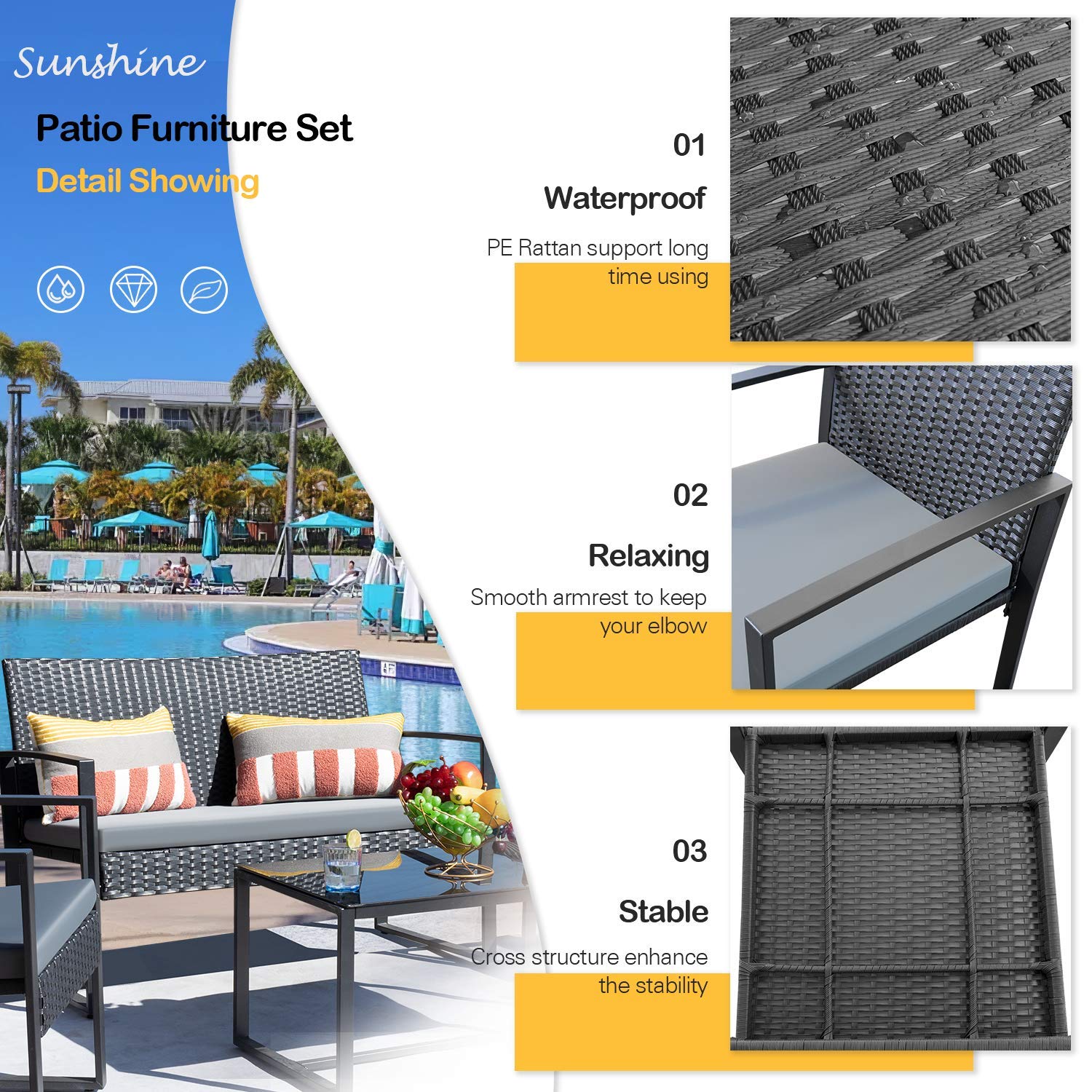 Outdoor Rattan Chairs with Cushion & Table - From Where - 