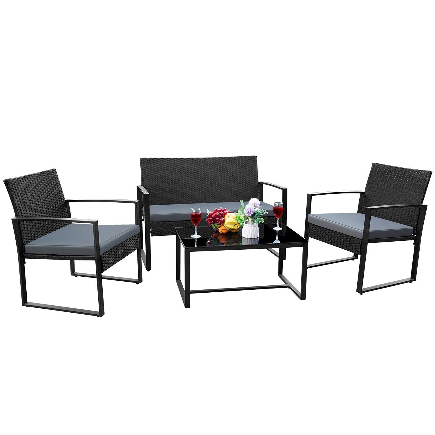 Outdoor Rattan Chairs with Cushion & Table - From Where - 