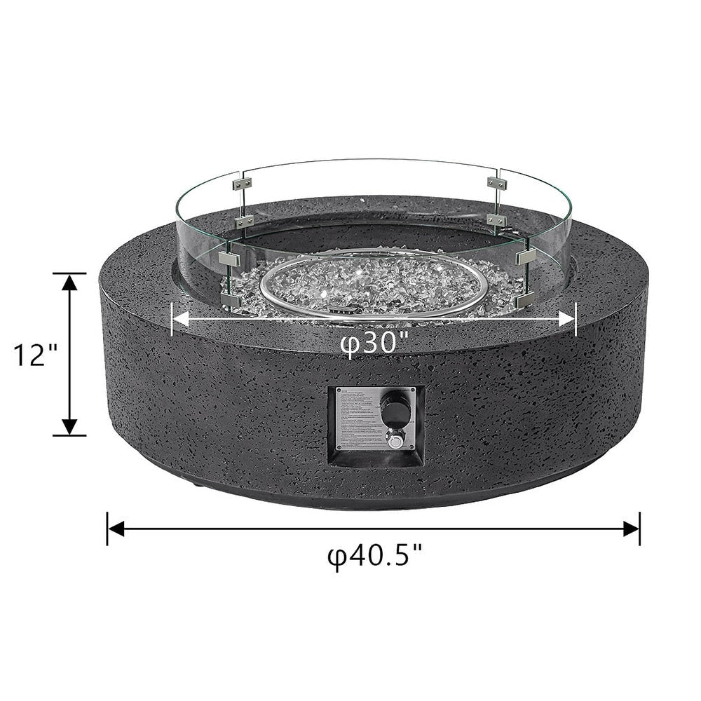 Outdoor Round Propane Fire Pit - From Where - 