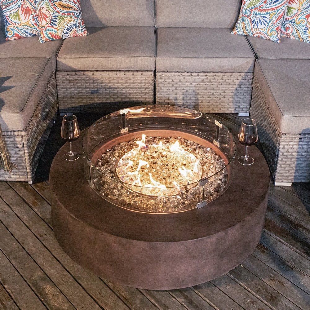 Outdoor Round Propane Fire Pit - From Where - 
