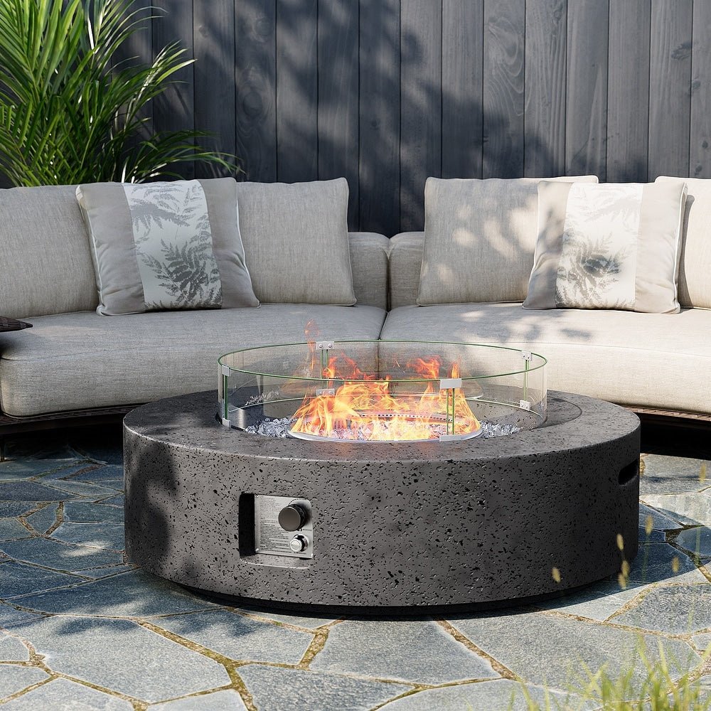 Outdoor Round Propane Fire Pit - From Where - 
