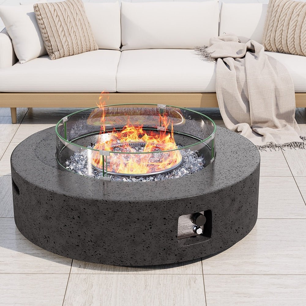Outdoor Round Propane Fire Pit - From Where - 
