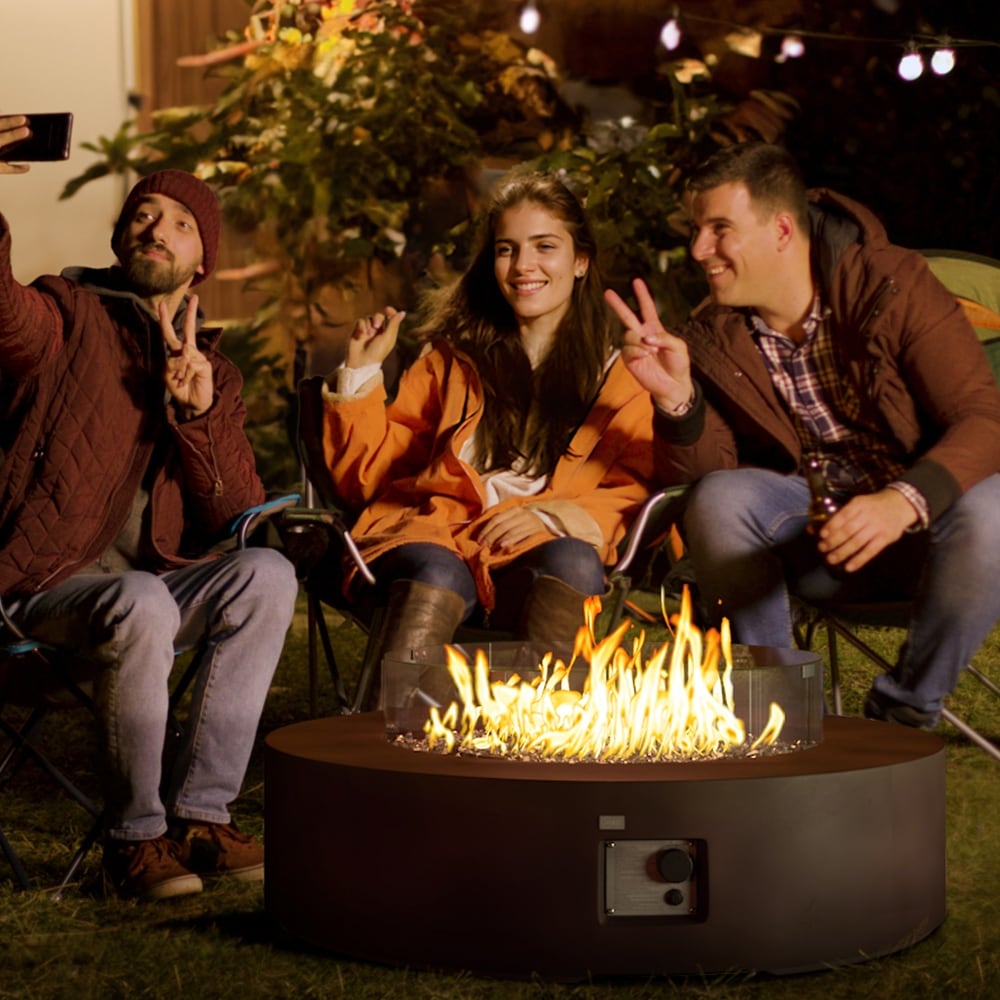 Outdoor Round Propane Fire Pit - From Where - 
