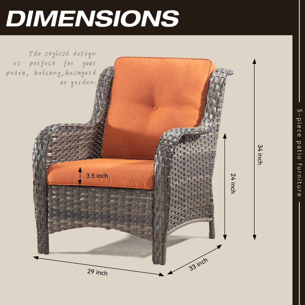 Outdoor Wicker Rattan Chair Set of 4 - From Where - 