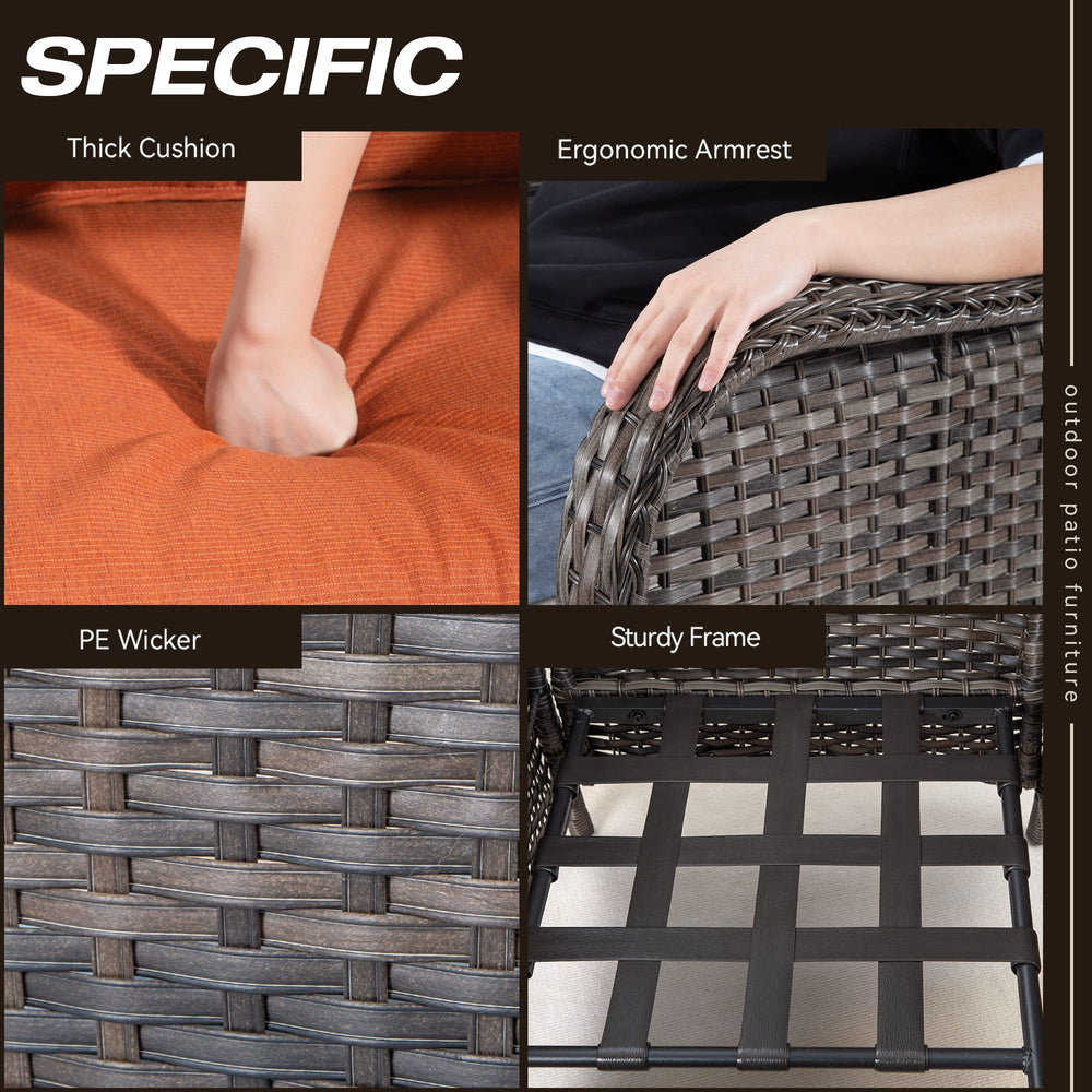 Outdoor Wicker Rattan Chair Set of 4 - From Where - 