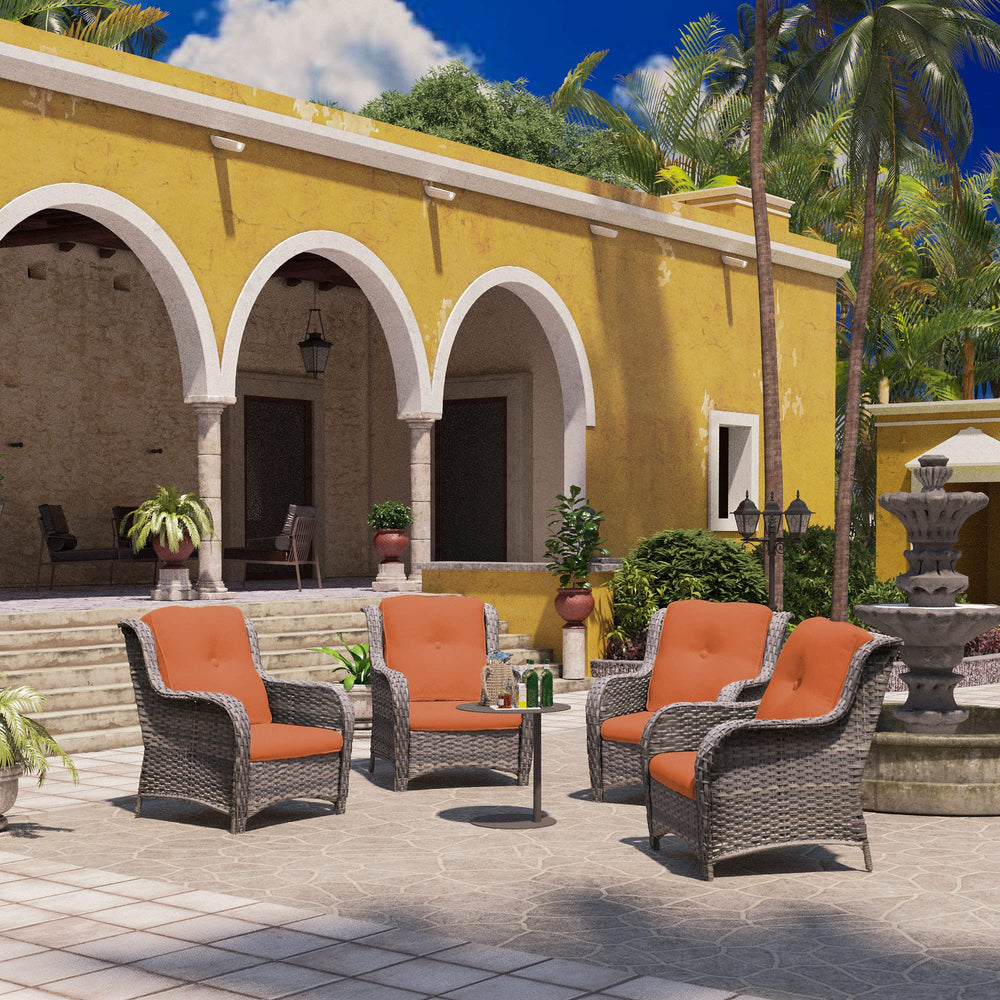 Outdoor Wicker Rattan Chair Set of 4 - From Where - 