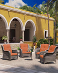 Outdoor Wicker Rattan Chair Set of 4 - From Where - 