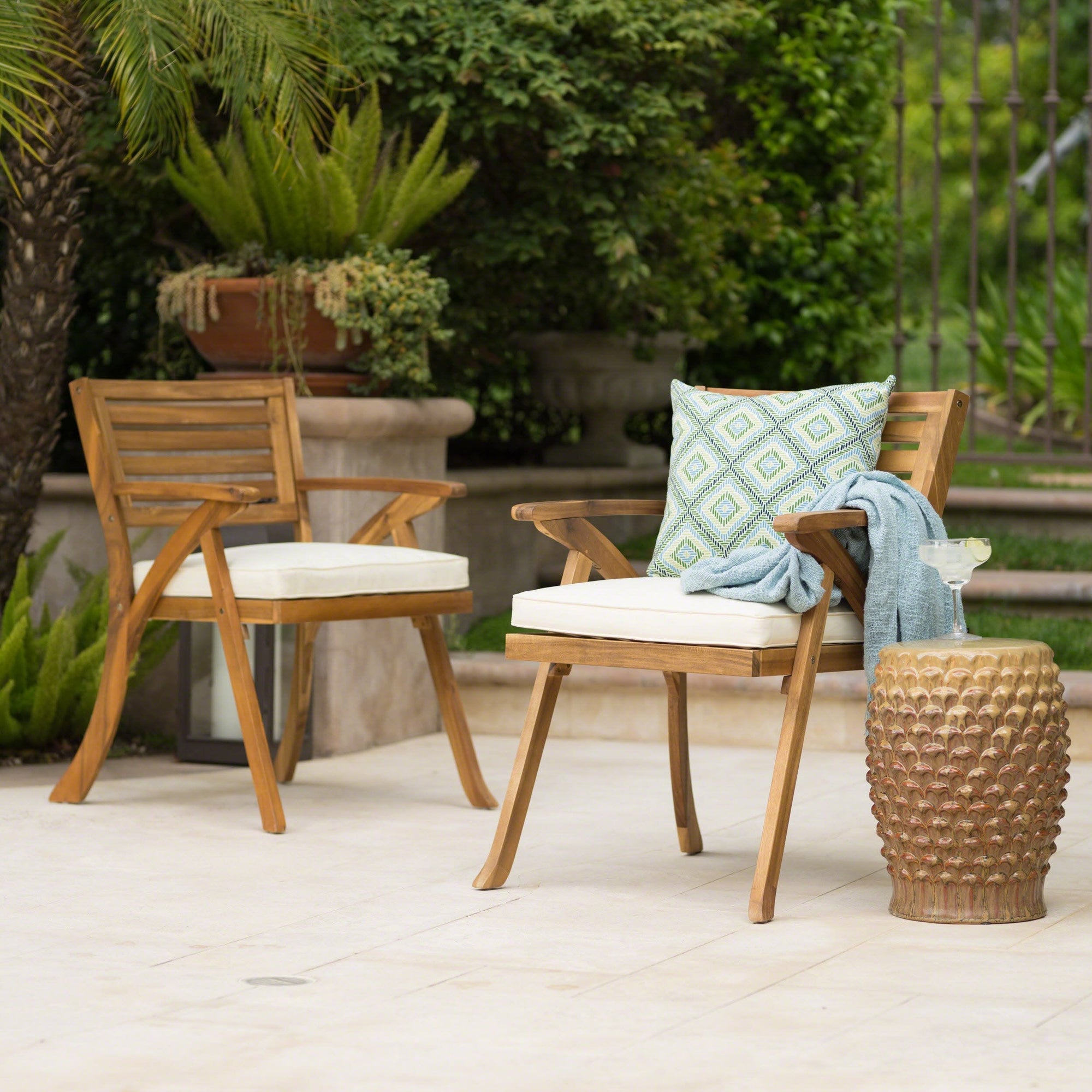 Outdoor Wood Dining Chair (Set of 2) - From Where - 