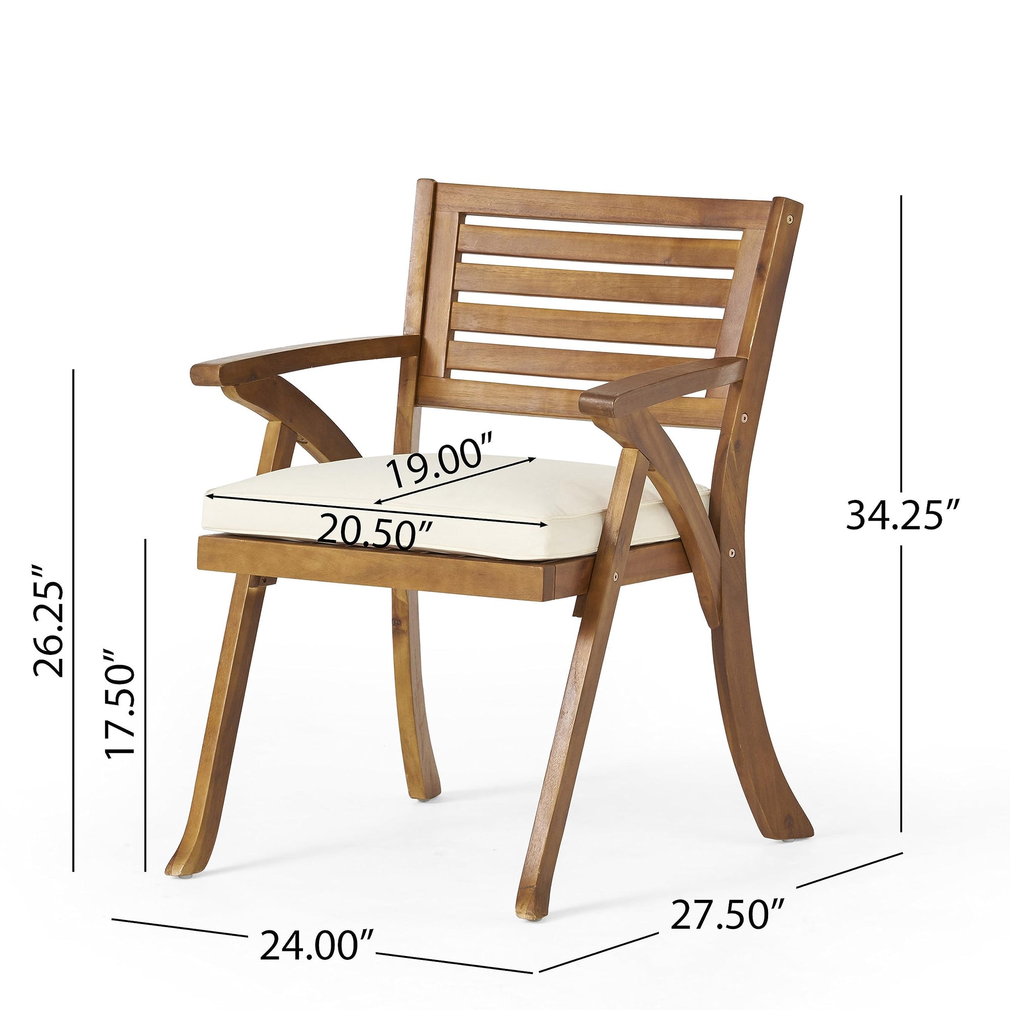 Outdoor Wood Dining Chair (Set of 2) - From Where - 