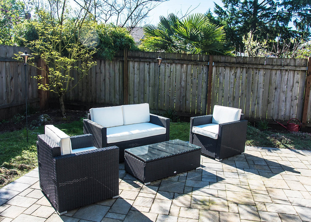 Outsunny 4 Piece Wicker Patio Furniture Set - From Where - 