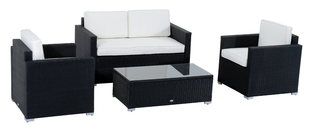 Outsunny 4 Piece Wicker Patio Furniture Set - From Where - 