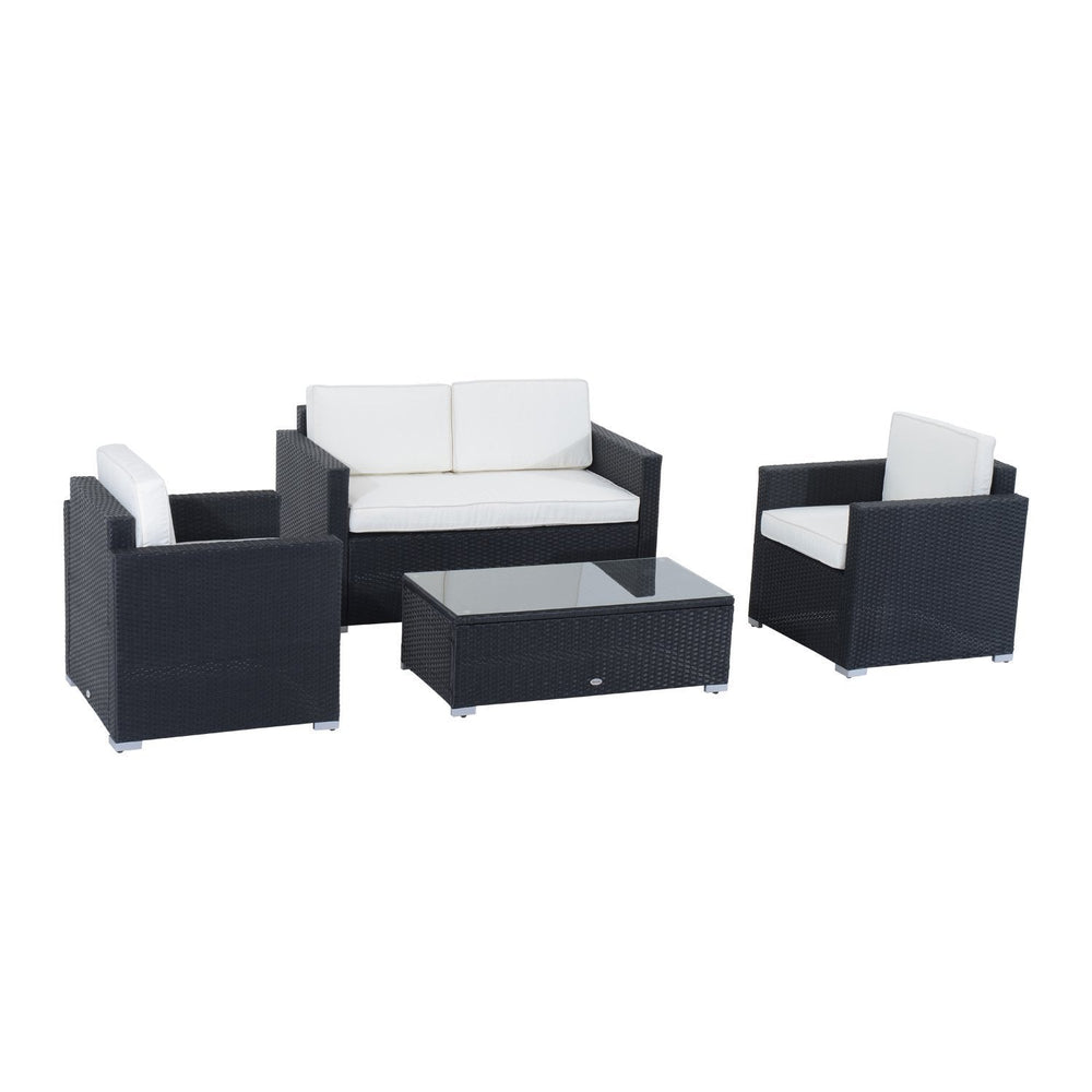 Outsunny 4 Piece Wicker Patio Furniture Set - From Where - 