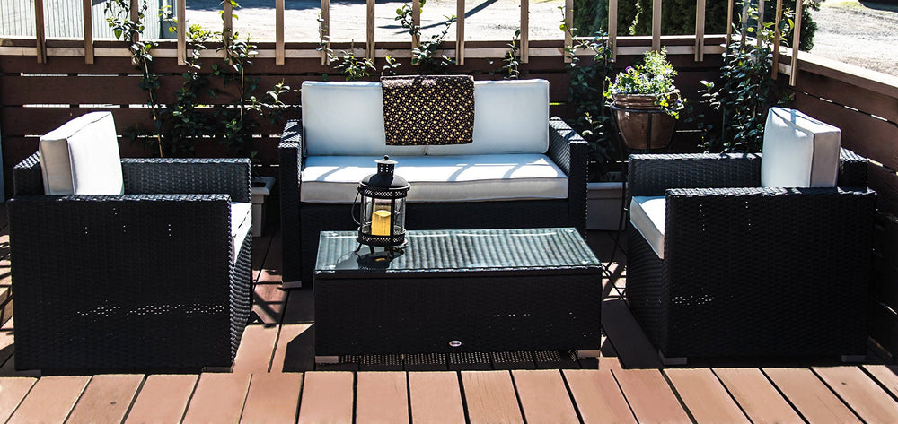 Outsunny 4 Piece Wicker Patio Furniture Set - From Where - 