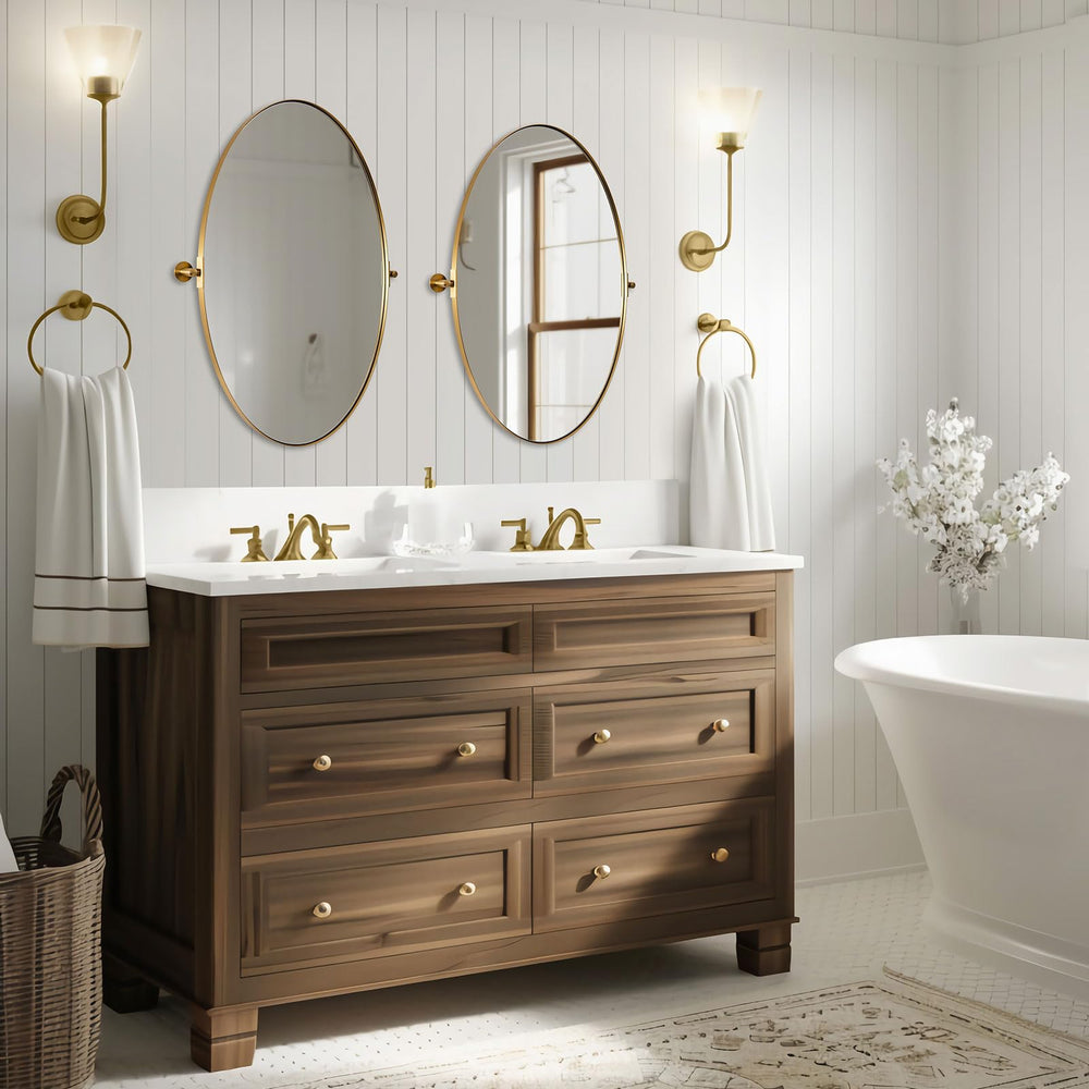 Oval Pivoting Vanity Mirror - From Where - 