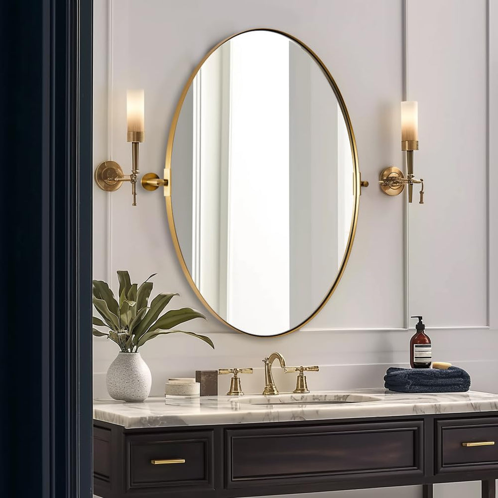 Oval Pivoting Vanity Mirror - From Where - 