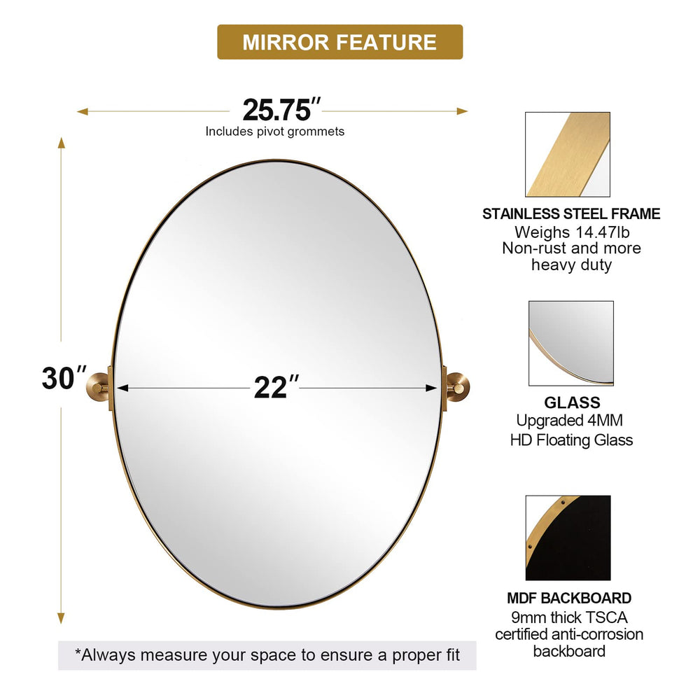 Oval Pivoting Vanity Mirror - From Where - 