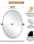 Oval Pivoting Vanity Mirror - From Where - 
