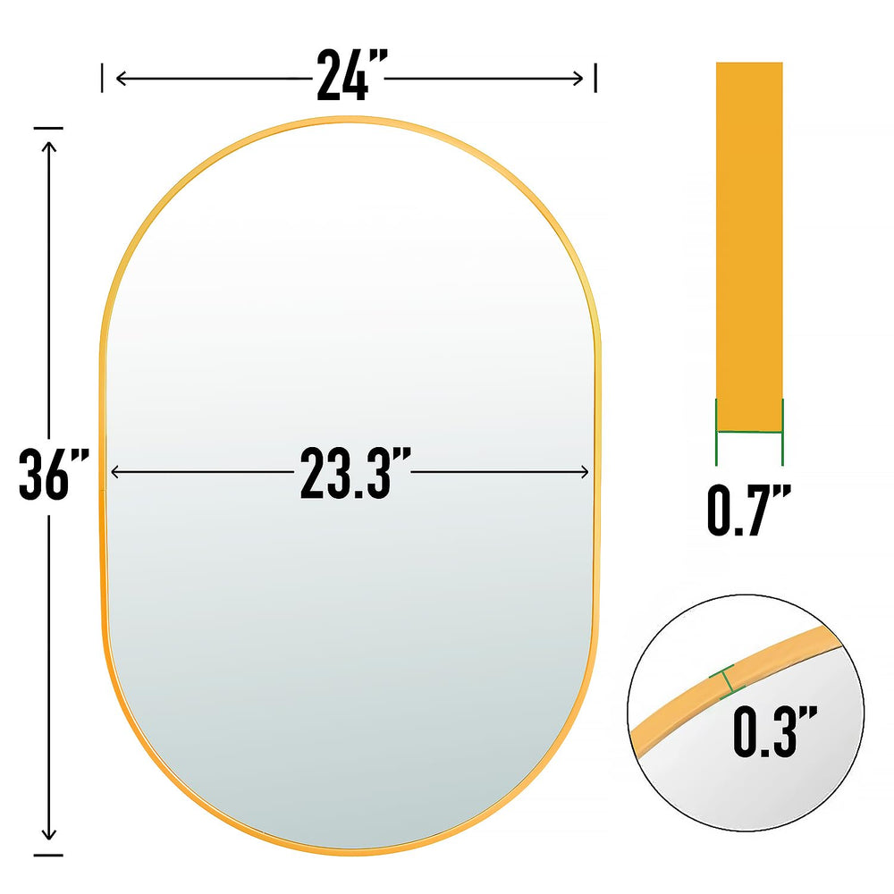 Oval Wall Mounted Gold Mirror - From Where - 