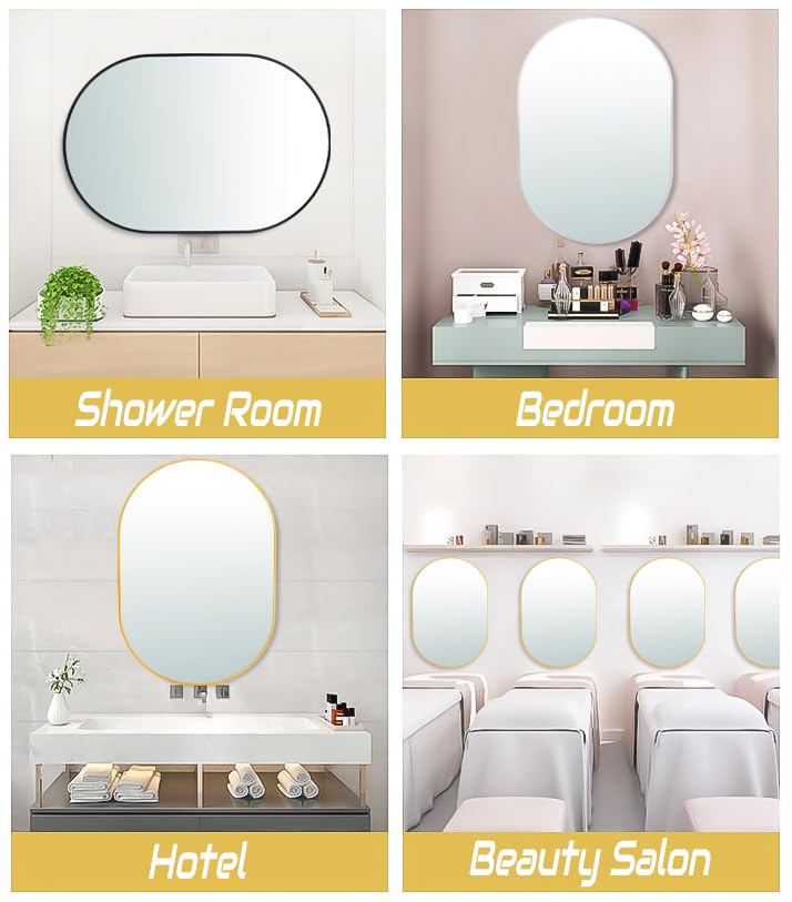 Oval Wall Mounted Gold Mirror - From Where - 