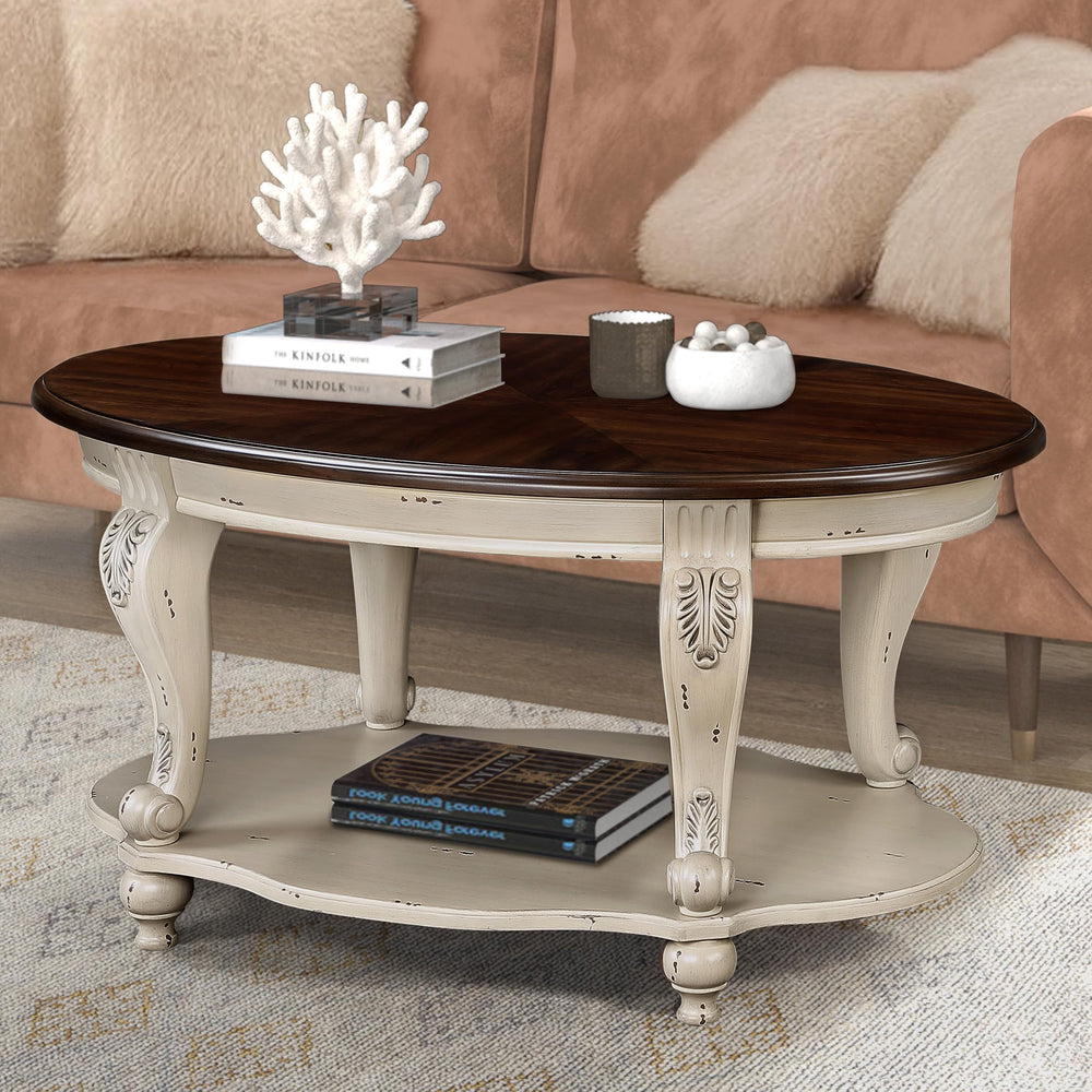 Oval Wood Coffee Table - From Where - 