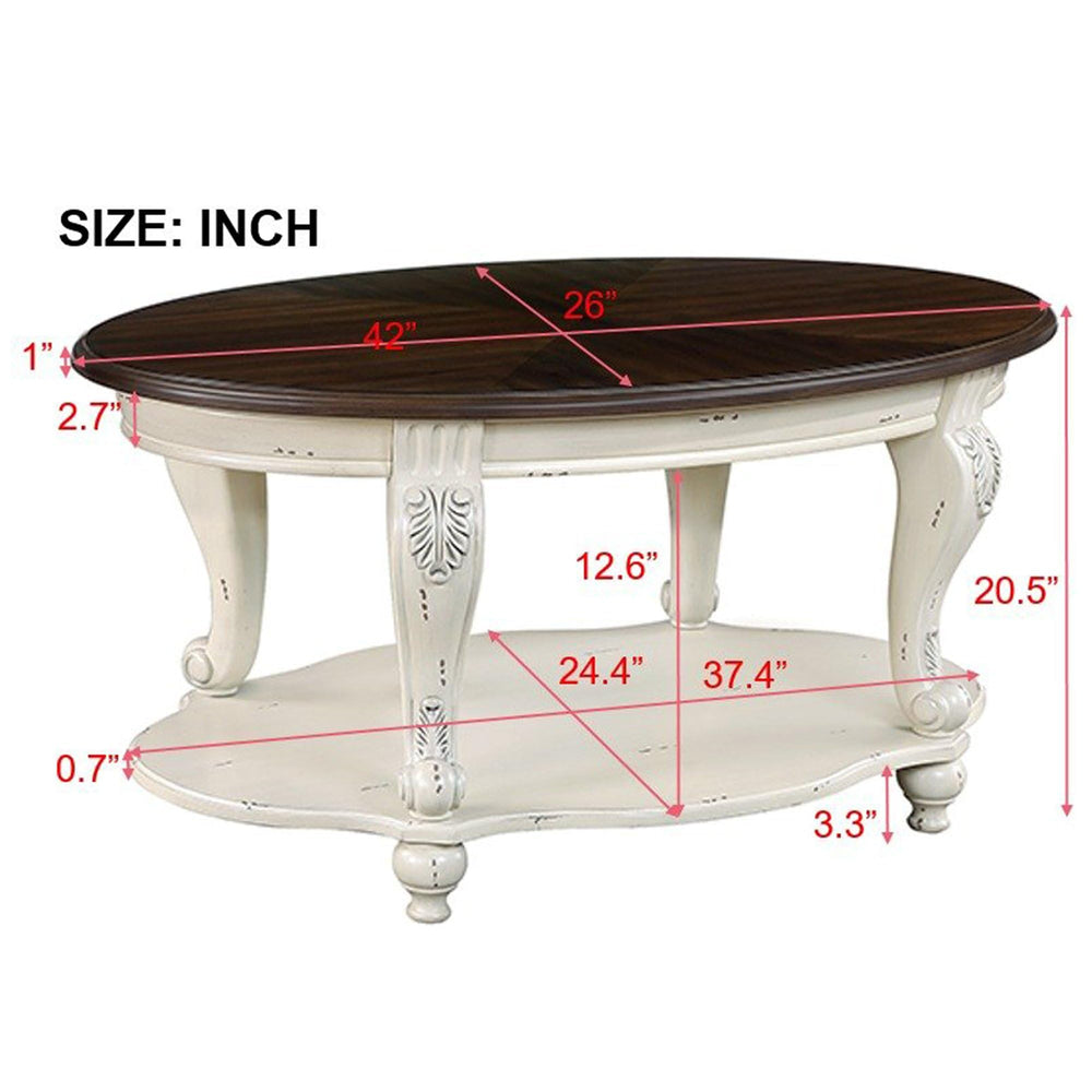 Oval Wood Coffee Table - From Where - 