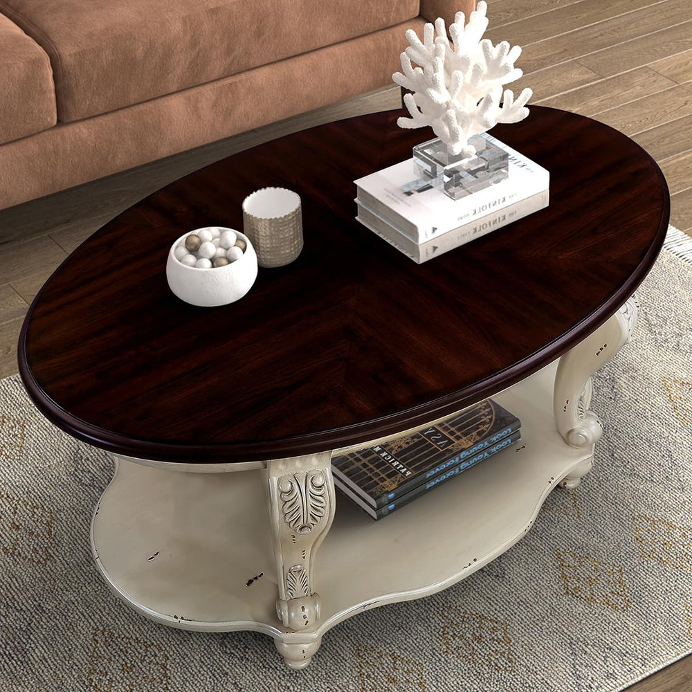 Oval Wood Coffee Table - From Where - 