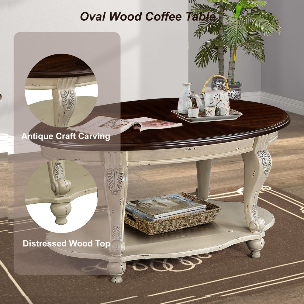 Oval Wood Coffee Table - From Where - 