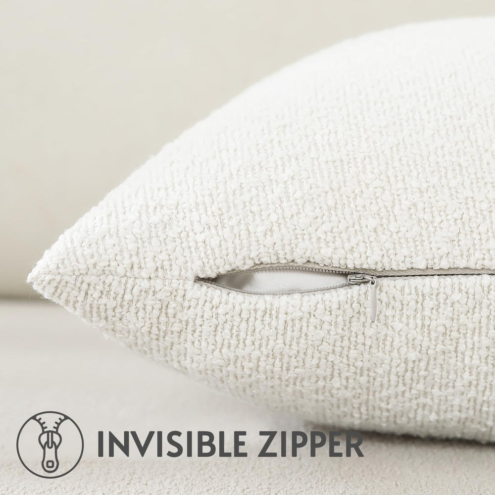 Pack of 2 Textured Boucle Throw Pillow Covers - From Where - 