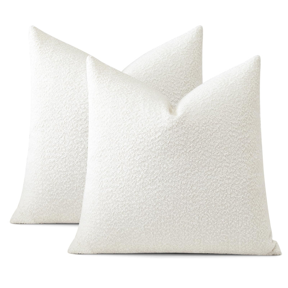 Pack of 2 Textured Boucle Throw Pillow Covers - From Where - 