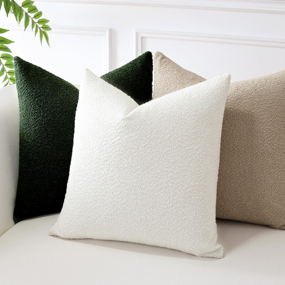Pack of 2 Textured Boucle Throw Pillow Covers - From Where - 
