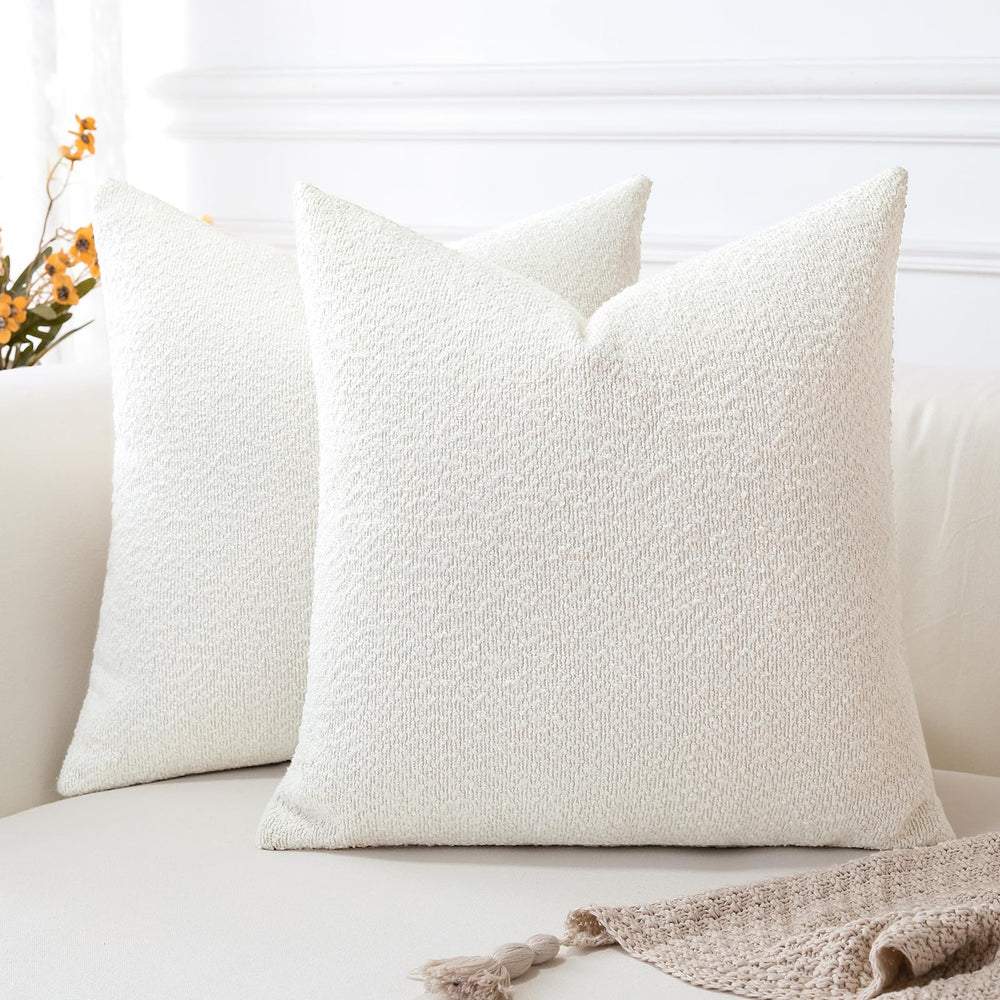 Pack of 2 Textured Boucle Throw Pillow Covers - From Where - 