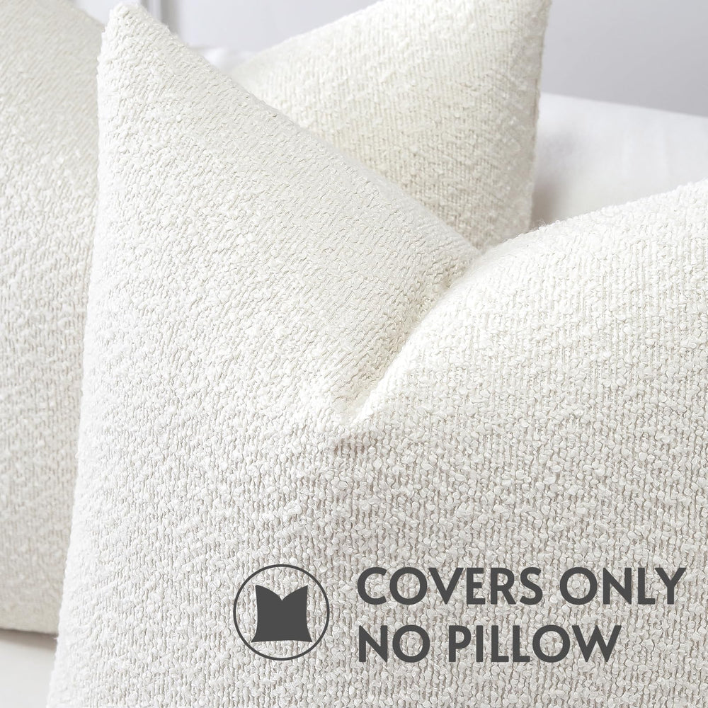 Pack of 2 Textured Boucle Throw Pillow Covers - From Where - 